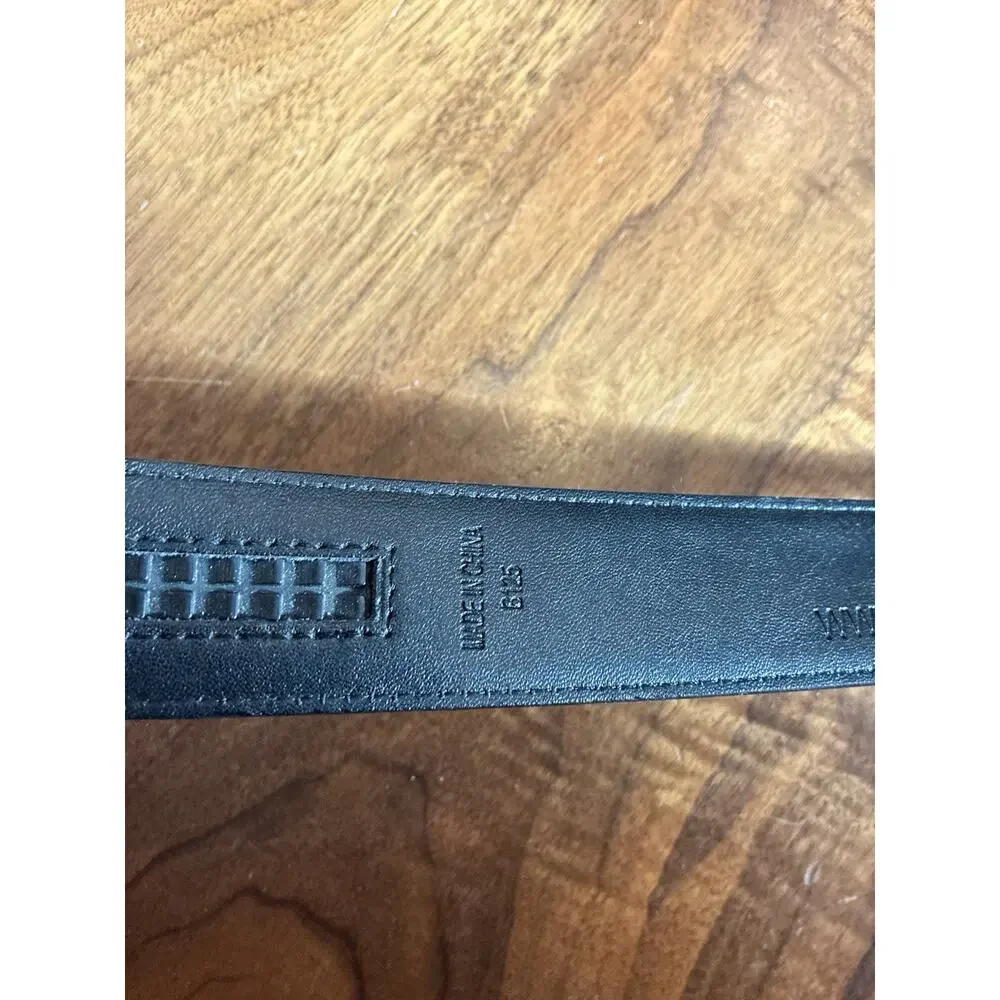 Mission Belt Men's Black Leather‎ 35mm Silver Buckle